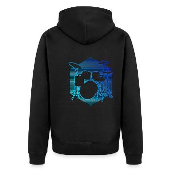 Drummer Drum Kit Drummer - Unisex Premium Organic Zip Hoodie - black - Back - Nico (187cm)