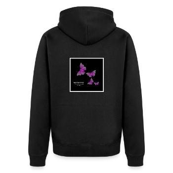 Keep going, no matter what your are going through - Unisex Premium Bio Zip Hoodie - Schwarz - Hinten - Nico (187cm)