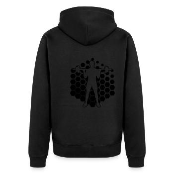 Strength Training Cardio Women's Fitness Weightlifting - Unisex Premium Organic Zip Hoodie - black - Back - Nico (187cm)