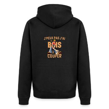 J peux pas j ai du bois à couper - Veste à capuche bio Premium Unisexe - noir - Dos - Nico (187cm)
