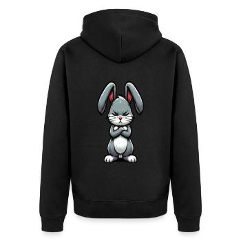 rabbit hare hares long-eared knocker buck - Unisex Premium Organic Zip Hoodie - black - Back - Nico (187cm)