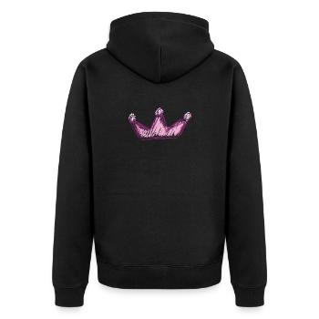 Queen Crown Cute - Unisex Premium Organic Zip Hoodie - black - Back - Nico (187cm)