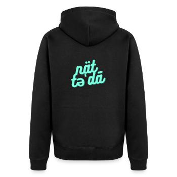 Nicht heute / not today - Unisex Premium Bio Zip Hoodie - Schwarz - Hinten - Nico (187cm)