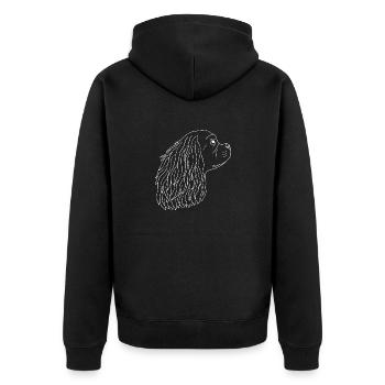 Cavalier King Charles Spaniel - Unisex Premium Bio Zip Hoodie - Schwarz - Hinten - Nico (187cm)