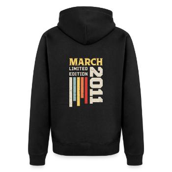 March 2011 - Birthday gift March 2011 March - Unisex Premium Organic Zip Hoodie - black - Back - Nico (187cm)