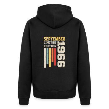 September 1966 Birthday Gift September 1966 - Unisex Premium Organic Zip Hoodie - black - Back - Nico (187cm)