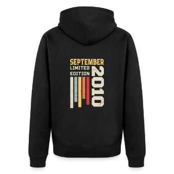 September 2010 Birthday Gift September 2010 - Unisex Premium Organic Zip Hoodie - black - Back - Nico (187cm)