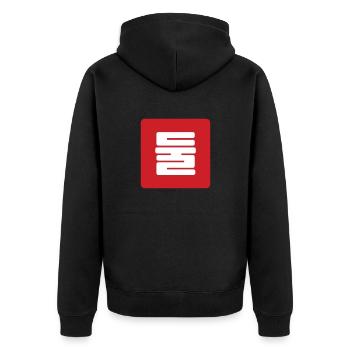 Korean Number 2 Two 둘 【Dul】 Hangul - Unisex Premium Organic Zip Hoodie - black - Back - Nico (187cm)