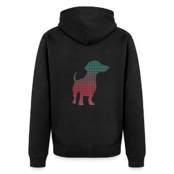 Dackel Mama verpixelt Dachshund Frauen Teckel - Unisex Premium Bio Zip Hoodie - Schwarz - Hinten - Nico (187cm)