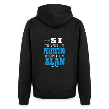 Alan Si tu veux la perfection adopte un alan - Veste à capuche bio Premium Unisexe - noir - Dos - Nico (187cm)