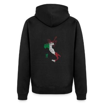 Italien - Unisex Premium Bio Zip Hoodie - Schwarz - Hinten - Nico (187cm)