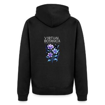 V1RTUAL BOTANICA – Bloom Beyond Reality - Unisex Premium Organic Zip Hoodie - black - Back - Nico (187cm)