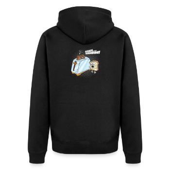 Oh Burn Toast Toastbrot RoastFrüchstück Humor - Unisex Premium Bio Zip Hoodie - Schwarz - Hinten - Nico (187cm)