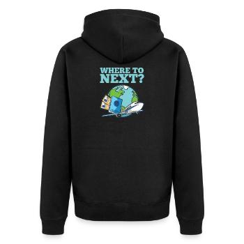 Globetrotter World Traveler Globetrotter Globetrotter Humor - Unisex Premium Organic Zip Hoodie - black - Back - Nico (187cm)