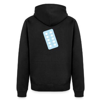 Tabletten Medikamente Gesundheit - Unisex Premium Bio Zip Hoodie - Schwarz - Hinten - Nico (187cm)