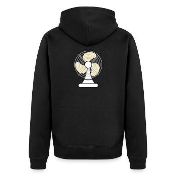 Ventilateur chaleur été - Veste à capuche bio Premium Unisexe - noir - Dos - Nico (187cm)