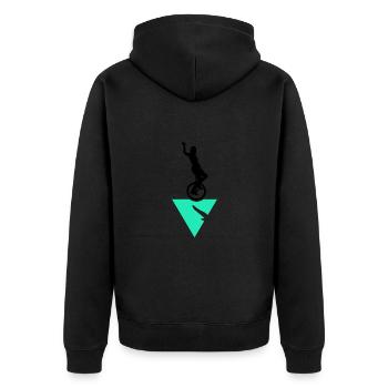 Unicycle UnicyclingArtist Unicycle - Unisex Premium Organic Zip Hoodie - black - Back - Nico (187cm)
