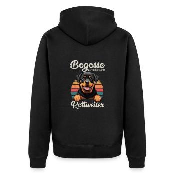 Bogosse comme mon Rottweiller cadeau chien - Veste à capuche bio Premium Unisexe - noir - Dos - Nico (187cm)