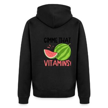 Gimme Vitamins Melon Pastèque Tropical Summer - Veste à capuche bio Premium Unisexe - noir - Dos - Nico (187cm)
