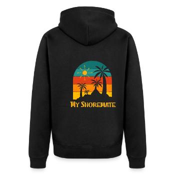 My Shoremate Beach Friends Ocean Buddy Couples - Unisex Premium Organic Zip Hoodie - black - Back - Nico (187cm)
