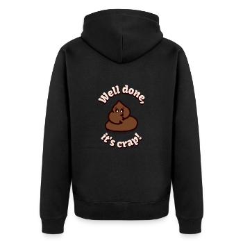 Gut gemacht, es ist Mist! - Unisex Premium Bio Zip Hoodie - Schwarz - Hinten - Nico (187cm)