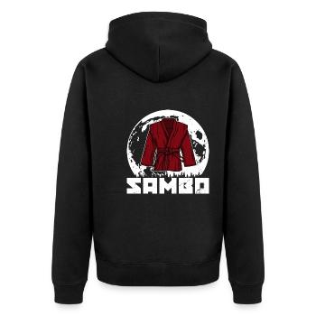 Artistes martiaux Sambo lutte art martial russe - Veste à capuche bio Premium Unisexe - noir - Dos - Nico (187cm)