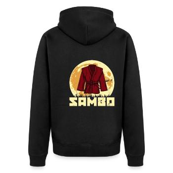 Artistes martiaux Sambo lutte art martial russe - Veste à capuche bio Premium Unisexe - noir - Dos - Nico (187cm)