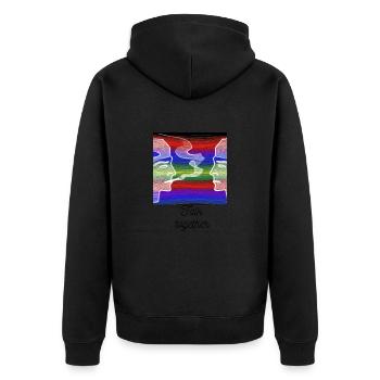 talc - Veste à capuche bio Premium Unisexe - noir - Dos - Nico (187cm)