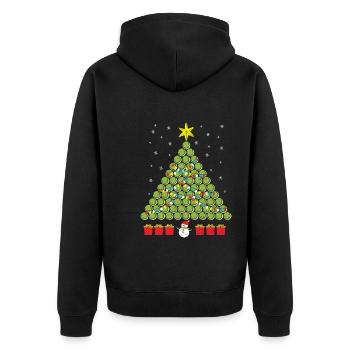 Balle de tennis Noël - Weihnachten - Veste à capuche bio Premium Unisexe - noir - Dos - Nico (187cm)