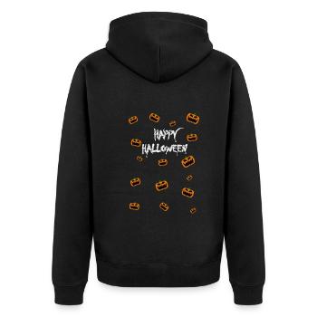 Alarme de citrouille Happy Halloween - Veste à capuche bio Premium Unisexe - noir - Dos - Nico (187cm)