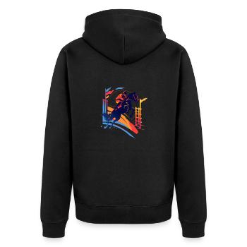 Colorful Horse Rider - Unisex Premium Organic Zip Hoodie - black - Back - Nico (187cm)