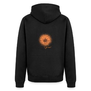 Gardasol - Island - Islandmohn - Unisex Premium Bio Zip Hoodie - Schwarz - Hinten - Nico (187cm)