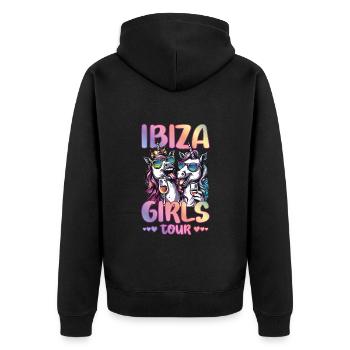 Ibiza Girls Tour Unicorn Party Holidays - Unisex Premium Organic Zip Hoodie - black - Back - Nico (187cm)