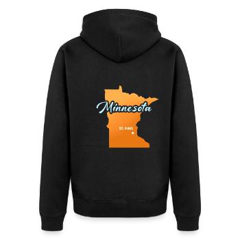 St. Paul Minnesota Design für stolze Minnesotaner - Unisex Premium Bio Zip Hoodie - Schwarz - Hinten - Nico (187cm)
