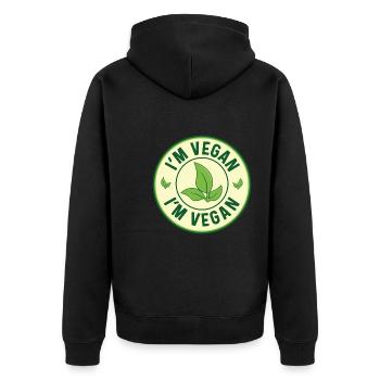 Je suis végétalien Design pour les fiers végétaliens - Veste à capuche bio Premium Unisexe - noir - Dos - Nico (187cm)