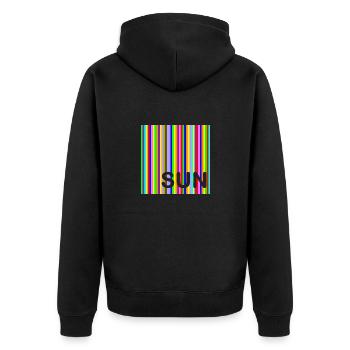 Party Sun - Unisex Premium Bio Zip Hoodie - Schwarz - Hinten - Nico (187cm)