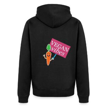 Design Vegan Vibes pour les fiers végétaliens - Veste à capuche bio Premium Unisexe - noir - Dos - Nico (187cm)