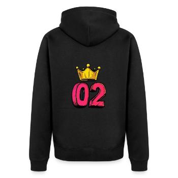 Jersey à 2 chiffres Couronne - Veste à capuche bio Premium Unisexe - noir - Dos - Nico (187cm)