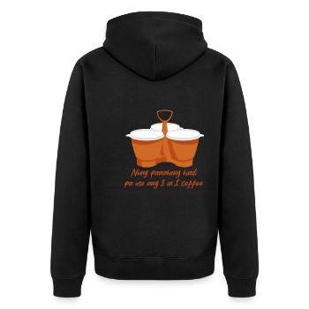 3 in 1 Kaffeedesign für stolze Pinoys - Unisex Premium Bio Zip Hoodie - Schwarz - Hinten - Nico (187cm)