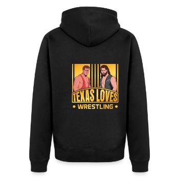 Texas wrestling design for proud Texas fans - Unisex Premium Organic Zip Hoodie - black - Back - Nico (187cm)