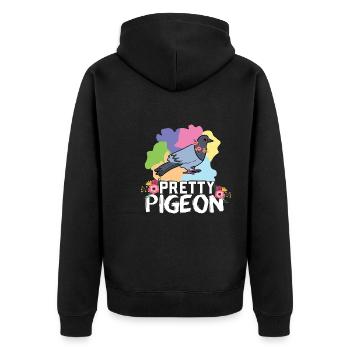 Hübsches Taubendesign für Taubenliebhaber - Unisex Premium Bio Zip Hoodie - Schwarz - Hinten - Nico (187cm)