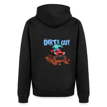 Dirty Guy ATV Design für männliche Quad-Fahrer - Unisex Premium Bio Zip Hoodie - Schwarz - Hinten - Nico (187cm)