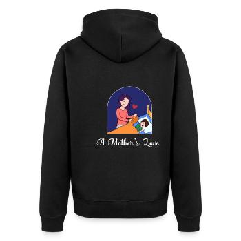Design d’amour pour la fête des mères - Veste à capuche bio Premium Unisexe - noir - Dos - Nico (187cm)