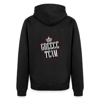 Greece Team - Unisex Premium Organic Zip Hoodie - black - Back - Nico (187cm)