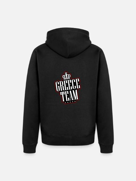Greece Team - Unisex Premium Organic Zip Hoodie - black