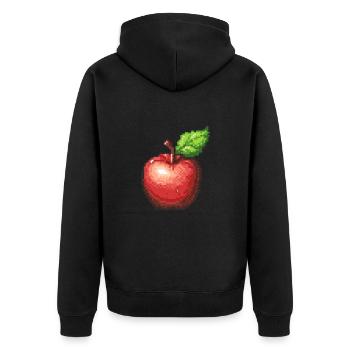 Icône Apple Pixel - Veste à capuche bio Premium Unisexe - noir - Dos - Nico (187cm)