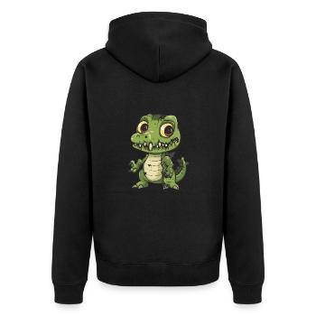 Alligator Halloween Bande dessinée drôle - Veste à capuche bio Premium Unisexe - noir - Dos - Nico (187cm)