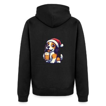 Beagle Chien Bière Noël Noël - Veste à capuche bio Premium Unisexe - noir - Dos - Nico (187cm)