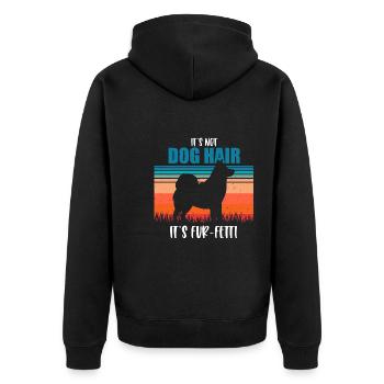 Alaskan Malamute Hund - Unisex Premium Bio Zip Hoodie - Schwarz - Hinten - Nico (187cm)