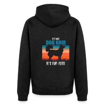 Alaskan Klee Kai - Unisex Premium Bio Zip Hoodie - Schwarz - Hinten - Nico (187cm)